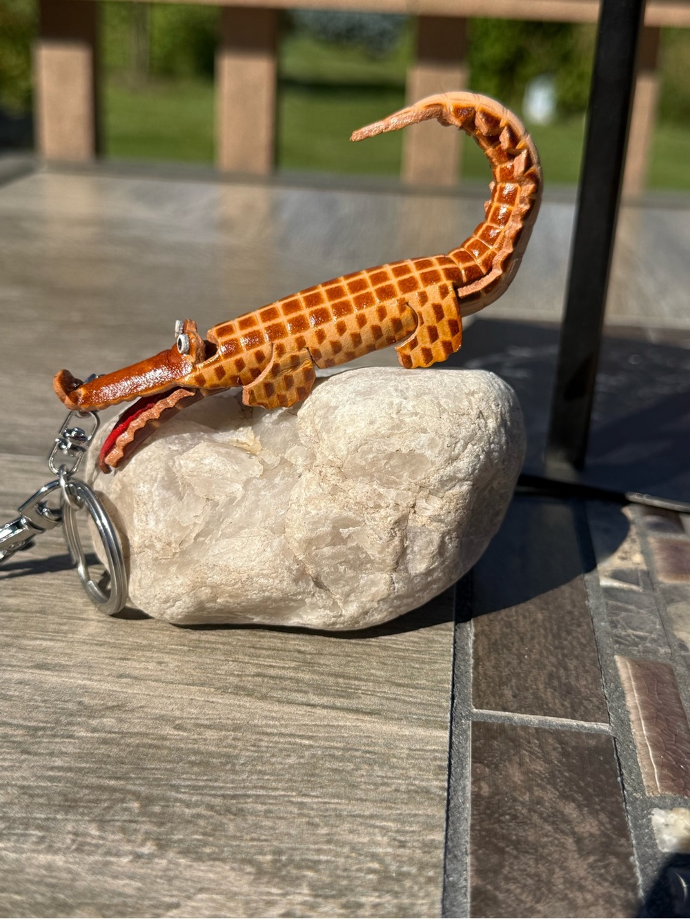 NWT Crocodile Handmade Leather Key & Card Holder